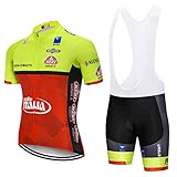 HOLISHITO Outdoor-Sportarten Sommer Radsportanzug für Männer Kurzarm-Radtrikot und 5D Gel Padded Träg