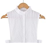 JOYKK Womens White Fake Kragen vertikale Streifen abnehmbare Revers Rüschen Half-Shirt - 3# Stehkrag