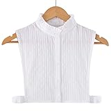 JOYKK Womens White Fake Kragen vertikale Streifen abnehmbare Revers Rüschen Half-Shirt - 3# Stehkrag