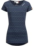 Ragwear Damen T-Shirt Mint Chevron Damen-Shirt mit Zick-Zack-Muster 2231-10003 Blue (2040) XL