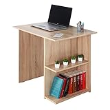 RICOO WM089-ES Schreibtisch Eiche Sonoma Braun 82 x 76 x 60 cm Holz Arbeitstisch Gaming Computer-Tisch Home-Office Bürotisch Kinder-T