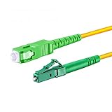 LWL Glasfaser-Kabel – 5m OS2 gelb, LC/APC auf SC/APC Stecker, Simplex 9/125 Patchkabel – Lichtwellenleiter 5 M