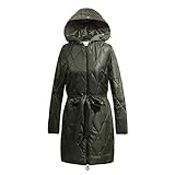 Lazzboy Wintermäntel Für Frauen Mittellange Plus Size Retro Style Kapuzen Damen Wintermantel Warme Winddichte Parka Jacke Mit FleecefutterKapuze Winter Stepp Mantel Winterjack