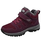 GANZHOUREN Unisex Plus Samt Warme Outdoor-Wanderschuhe rutschfeste, verschleißfeste Turnschuhe Lila 38 EU