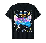 Menorah Unicorn Face Hanukkah Unicorn Menorah Jewish Proud T-S