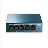 TP-Link LS105G Gigabit Ethernet Switch mit 5 Ports, Metall, 10/100/1000 Mbps, ideal für die Gemeinsame Verbindung und Netzwerknutzung für kleine Büros und Heimbü