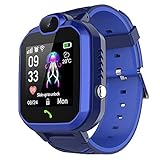 UK-ypfSoft Kinder Smart Watch, Kinder Smartwatch Spielzeug für Jungen Mädchen 3-12 Jahre, Kinder Smartwatches mit Videokamera Musikalarm, Geburtstagsgeschenk für Kinder (Color : Blue)