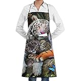 Lewiuzr Kochschürze Küchenschürze, Tiger-Leopard Belastbar & Einfach Zu Reinigen Perfekt Auch Als Grillschürze Und Backschü