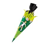 goldbuch 97701 Schultüten-Bastelset, Fußball, Mit 3D-Wellpappe, Zuckertüte 70cm, Schultüte zur Einschulung und Schulanfang, inklusive 2 Krepp-Rollen + 1 Chenilledraht, Grü