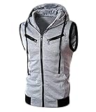 OADOBKICE Herren Ärmellose Weste Mit V-Ausschnitt Herren Multi Pocket Weste Jacke Baumwolle Angeln Camping Oberbekleidung Ärmelloses Top Reisen Fotografie Wandern Weste Lässige Weste Hellgrau 5XL