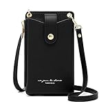 Handy Umhängetasche Damen,Aeeque Handytasche zum Umhängen Leder,Universal Crossbody Phone Tasche mit Kartenfächer Geldbörse Kompatible mit Samsung Galaxy A51 M21 M31 A20e S20 FE A71 M11 M51 - Schw