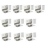 10 pcs Winkelverbinder Edelstahl Winkel Klammern 38x38mm Winkelverbinder Eckwinkel Metall Lochwinkel,Holzverbinder Balkenwinkel Anbau Winkel Bracket mit 40pcs Schraub