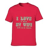 T-Shirt Ich Liebe Meine Frau 3D Grafik gedruckt Verschiedene Typen Kurzärmliges T-Shirt für Vater Mutter red1 XXL