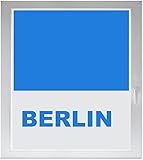 INDIGOS UG Sichtschutzfolie Glasdekorfolie Fensterfolie mit Motiv satiniert Blickdicht - w538 Stadtname - Stadt Berlin - 1200 mm Länge - 500 mm Höhe Viereck