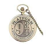 XYZK Taschenuhr, Vintage, Filmverlängerung, London-Plattform, Quarz, Taschenuhr B Full Hunter Halskette Anhänger U