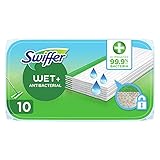 Swiffer antibakterielle feuchte Bodentücher 10 Stück, entfernen 99,9 % der Bakterien, schnelles & einfaches Bodenw