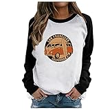 Langarm Damen Damen Langarmshirt Sport Damen Casual Langarmshirt Sweatshirt Langarm Winterpullover Damen Damen Tshirt Schwarz Sexy Damen Pullover Damen Langarm Shirt (Black,XXL)