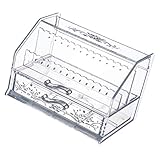 Cabilock Acryl Schmuck Veranstalter Box Klar Ohrring Halter Schmuck Vitrine Acryl Kosmetik Box für Badezimmer Kommode Waschtisch Arbeitsplatte Zufällige Farb