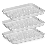 Navaris 3X Schuhabtropfschale Schuhmatte Ablage klein - Schuhablage 35x27x2,5cm mit erhöhtem Rand - Abtropfschale Grau für Schuhe Regen Herbst W