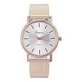 WORMENG Mode-Edelstahl mit leuchtendem kleinem Zifferblatt Herren-Quarzuhr (Rose Gold, OneSize)