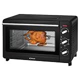 Bomann MBG 6023 CB Multi-Backofen, 30 Liter Backraum, Umluft + Ober- und Unterhitze, inkl. Drehspieß und Pizzastein, 90 Minuten-Timer mit Endsignal, schw