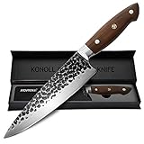KONOLL Profi Kochmesser – extra scharfes Küchenmesser mit rostfreier Edelstahl-Klinge – Qualitäts-Kochmesser – Hochwertig: extrem scharfe Messer universell einsetzb