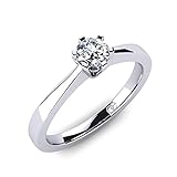 Damen-Ring Eternité aus 925 Sterlingsilber mit Swarovski Kristall - Verlobungsring oder Solitär Ring mit Swarovski Kristall - Ring für Damen + E