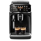 Philips 4300 Serie EP4321/50 Kaffeevollautomat, 5 Kaffeespezialitäten (Panarello) Matt-Schwarz/Klavierlack-schw