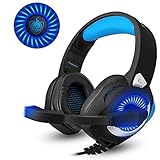 PHOINKAS H-9 RED,Gaming Headset für PS4 PC Xbox One Nintendo Switch Mac,LED Light Gaming Kopfhörer mit Mikrofon,B