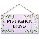 CARISPIBET PIPI-Kaka Land Retro Vintage Nostalgie deko Holzdeko-Schild, Wandschild, Türschild, Holztafel, Holzbild 15x30