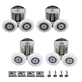 Feliciay Set mit 4 Rollen für Duschkabinentür, 26 mm, Zinklegierung, Duschtür-Befestigungsrollen, Badezimmer-Ersatz-Set (2 oben + 2 unten)