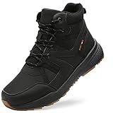 ZYLDK Herren Winterschuhe Warm Gefütterte wasserdicht Winterstiefel Trekkingschuhe Winterboots Wanderschuhe Schneestiefel rutschfest Winter Herbstschuhe Schwarz EU39