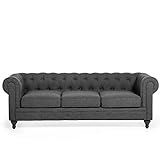 Beliani Klassisches Sofa im englischen Stil Polsterbezug grau C