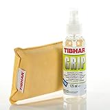 Tibhar Tischtennis Reinigungs-Set | Belag-Reiniger Grip mit Kombi-Schwamm | Belagpflege-Set | Belagspray | Pumpspray | 125