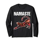 Namaste Yoga Katze Katzen Blumen Geschenk Lang