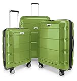 Hauptstadtkoffer - Britz - 3er Koffer-Set Trolley-Set Rollkoffer Reisekoffer Erweiterbar, TSA, 4 Rollen, (S, M & L), Hellgrü