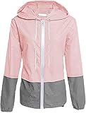 ZHZHUANG Wasserdichte Jacken Regenjacke Frauen Wasserdichte Leichte Jacke Winddicht Regenmantel Windjacke Outdoor Jacke Mit Kapuze/Rosa/M