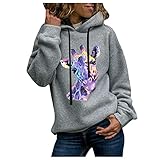 SEEGOU Damen Casual Full Sleeve Hoodie Der Giraffenserie Drucken Sweatshirt Tops Hoodies Pullover Fleece Wärmende Hoody Einfach Mode Kordelzug Jumper Langarmshirts Sport S