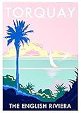 Becky Bettesworth Torquay Palm Reiseposter und Stranddruck, A4, 210 x 297