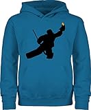 Kinder Sport Kleidung - Towart Eishockey Eishockeytorwart - 140 (9/11 Jahre) - Himmelblau - Deutschland Trikot - JH001K JH001J Just Hoods Kids Hoodie - Kinder H