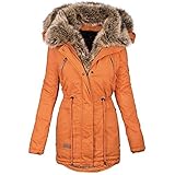 Damen Winter Lang Frauen Baumwollmantel Winter Große Größe Reine Farbe Daunenmantel Langarm Reißverschluss Tasche Mantel Warme Damen Jacke Winterjacke mit Kapuze Elegant Mantel W