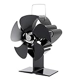 Alacritua Ventilator Kaminöfen Ofen Fan,Kaminventilator Lüfter Mit 5 Blättern, Rotorblätter Kamin-Ventilator, Hitzebetrieben, Für Holzofen Und Kaminen, Geräuscharm, Ök