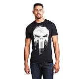 Marvel Herren Avengers Punisher Skull T-Shirt, Schwarz (Black Blk), (Herstellergröße: Medium)