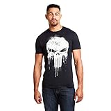 Marvel Herren Avengers Punisher Skull T-Shirt, Schwarz (Black Blk), (Herstellergröße: Medium)