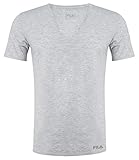 FILA Herren T-Shirt Mit V-Ausschnitt FU5001 Man V-Neck Undershirt 400 M, 400 Grey, M, FU5001