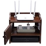 Heim Wireless Router Aufbewahrungsbox Wandbehang WiFi Router Regal Steckdosenleiste Und Kabelmanagement Hider Rack Kreative Dekorative Aufbewahrungsbox ( Color : Brown , Size : 32.3x21x28cm )