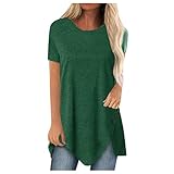 Herren und Damen T-Shirt Kurzarm Oberteile, T-Shirt Rundem Ausschnitt Locker Lässige Blusen Tops, Buchstaben Sommertops Kurze Ärmel Mode Bluse V22 - Green Larg