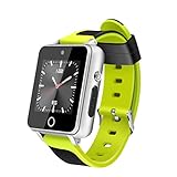 ABOOFAN Smart Phone Watch Silikonband wasserdichte Fitness Watch Touchscreen Smartwatch Kompatibel für Android 5. 1 Silberkoffer Grüne B