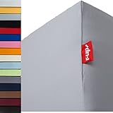 r-up Beste Spannbettlaken 200x220-220x240 bis 35cm Höhe viele Farben 95% Baumwolle / 5% Elastan 230g/m² Oeko-Tex stressfrei auch für Wasserbetten (Silbergrau)