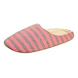 Dasongff Herren Damen Hausschuhe, Memory Foam Weiche Flauschige Hausschlappen, Gestreifte Wärme Pantoffeln Hauspantoffeln, Unisex Indoor Outdoor Hüttenschuhe Slippers Frauen Hause Herbst W